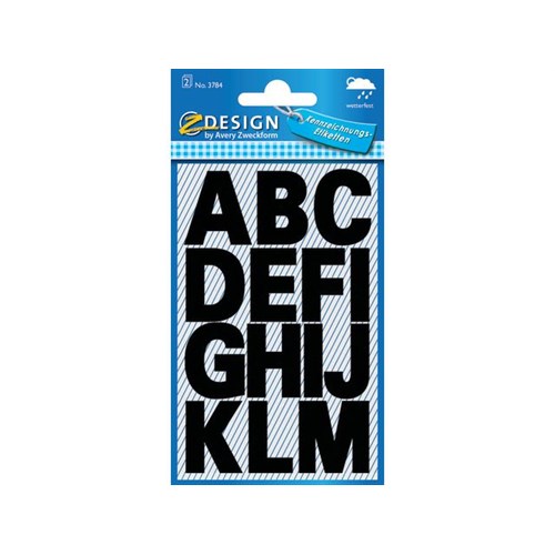 Etikett AVERY Bokstav 25mm A-Z Sort