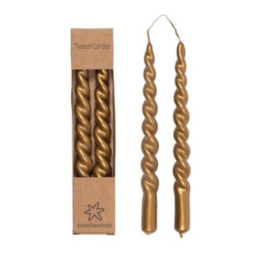 Stearinlys EDELWEISS Twist Gull 24cm (2)