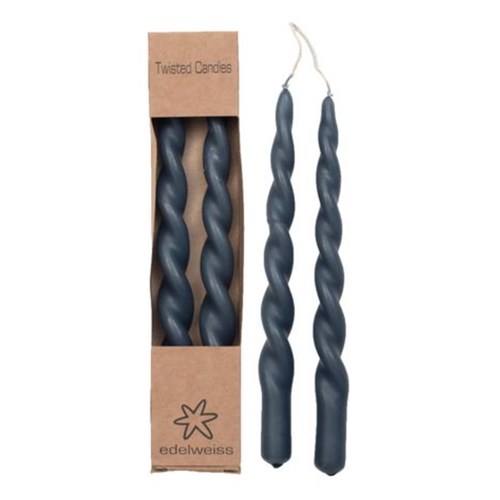 Stearinlys EDELWEISS Twist Jeansblå 24cm (2)