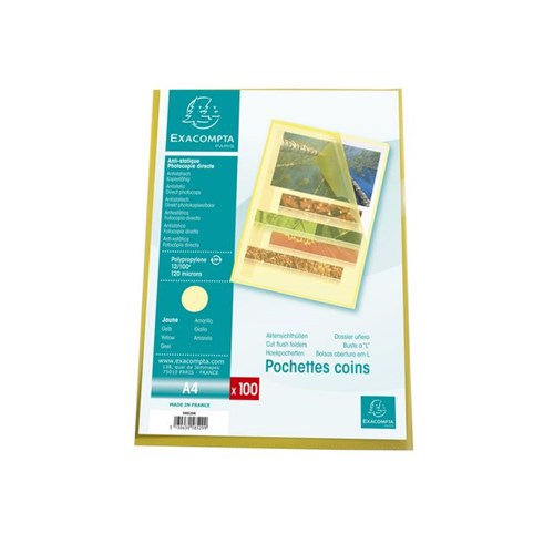 Plastomslag EXACOMPTA A4 120my Gul (100)