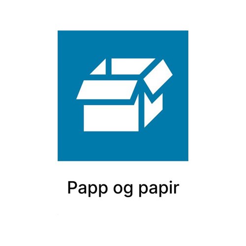 Kildesorteringsetikett Papp og Papir A4