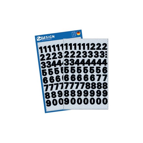 Etikett AVERY Tall 9,5mm 0-9 Sort