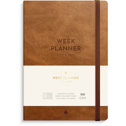 Kalender GRIEG Week Planner Deluxe A5 Cognac