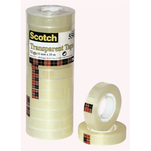 Tape SCOTCH 550 12mmx33m Klar