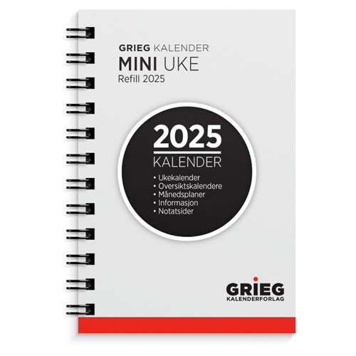 Lommekalender GRIEG Mini Uke 2025 Refill