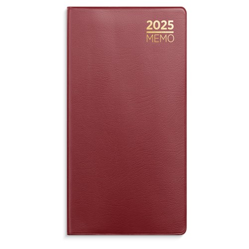 Lommekalender GRIEG Memo 2025 Plast Burgunder