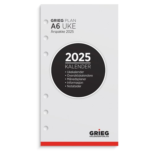 Årspakke GRIEG A6 2025 Uke