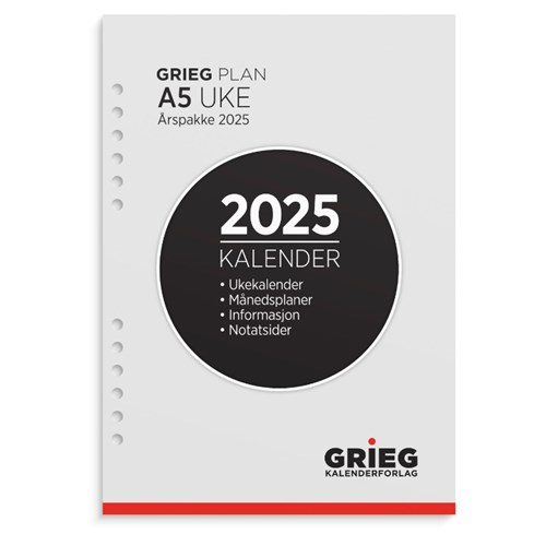 Årspakke GRIEG A5 2025 Uke