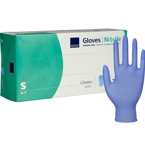 Engangshansker ABENA Nitril Pudderfri Blå str. S (150)