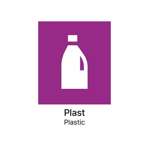 Kildesorteringsetikett Plast N/E A5