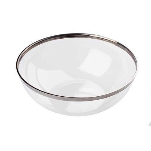 Bolle m/sølvkant PS 1500ml Ø200x10mm Mozaik (4pk)