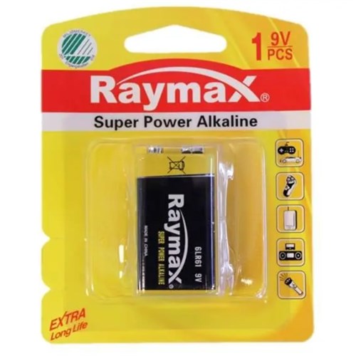 Batteri 9V /6LR61 Alkaline Raymax