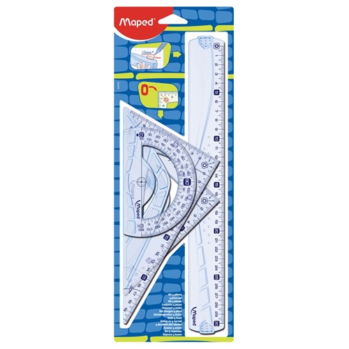 Linjal Maped Sett Linjal/2Vinkl./Transp.