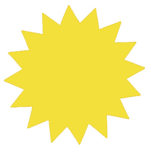 Plakatkartong  stjerne 2sidig 18cm fluor gul (25stk pk)