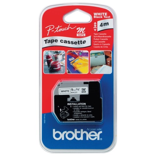 Tape BROTHER MK-221BZ 9mmx8m sort/hvit