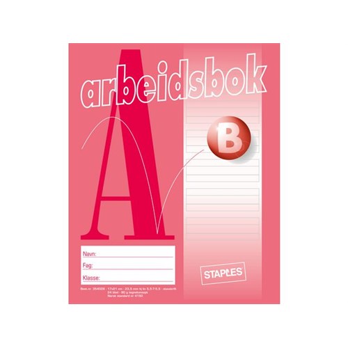 Arbeidsbok 17x21cm hj.lin 5,5-7-5,5 24bl, stk