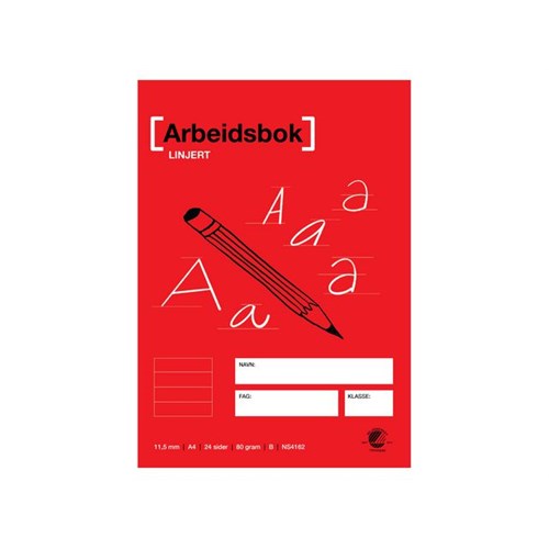 Arbeidsbok LYRECO A4 210 x 297mm 80g 24s Linjert