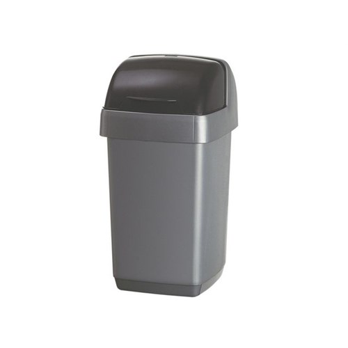 Avfallsdunk ADDIS m/rullelokk 48L Sølv