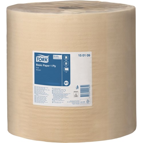 Tørkepapir Basic papir brun stor rull W1 Tork