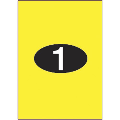 Etiketter K/L/I A4 210x297mm Neon-gul (100)