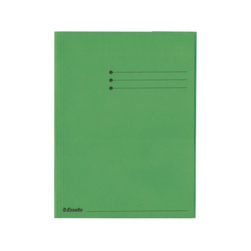 Klaffmappe ESSELTE Kartong A4 3 Klaffer Grønn