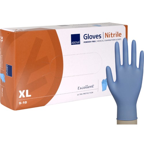 Engangshansker ABENA Excellent Nitril Pudderfri Blå str. XL (100)