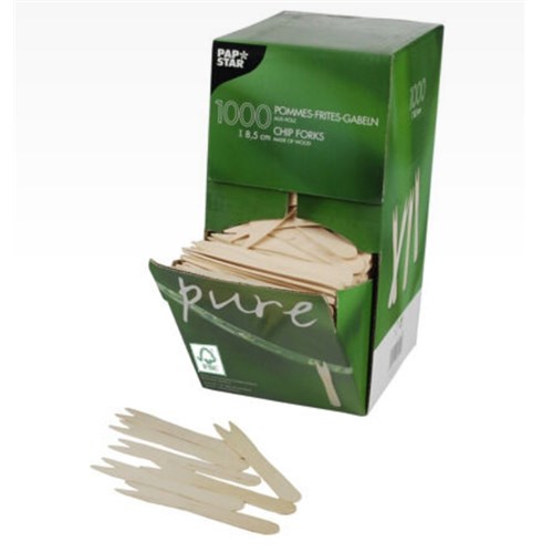 Engangsgaffel PAPSTAR Snack/Chips Tre 8,5cm (1000)