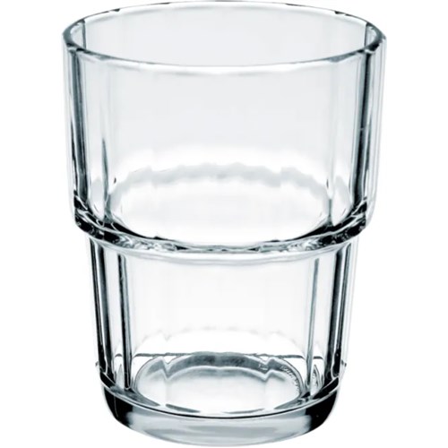 Glass Norvege 25 cl Stablebar Stablebart drikkeglass i herdet glass. 25 cl, høyde 94 mm, Ø77 mm