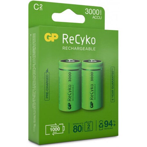 Batteri ReCyko 3000mAh 2xC NiMH ladbart