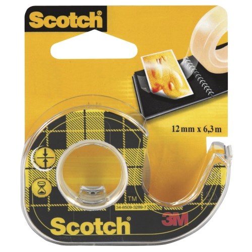 Tape SCOTCH dobbeltsidig 12mmx6m m/disp.