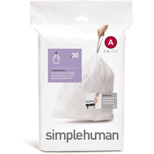 Avfallspose SIMPLEHUMAN HDPE 13my kode A 4,5L (30stk)