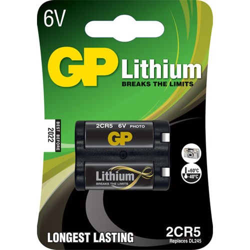 Fotobatteri GP 2CR5 6V lithium