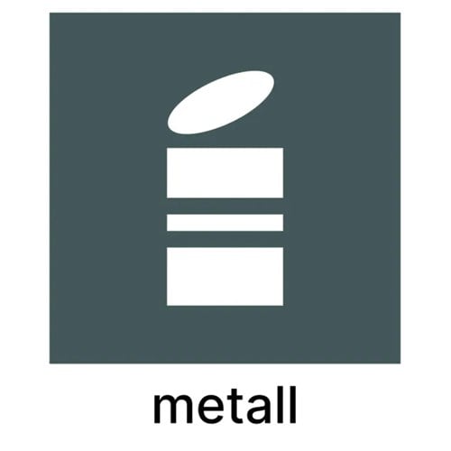 Etikett PV Metall Grå 15x18cm