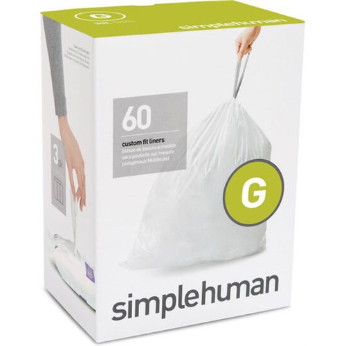 Avfallspose SIMPLEHUMAN HDPE 30my Kode G 30L m/knyt (60 stk)