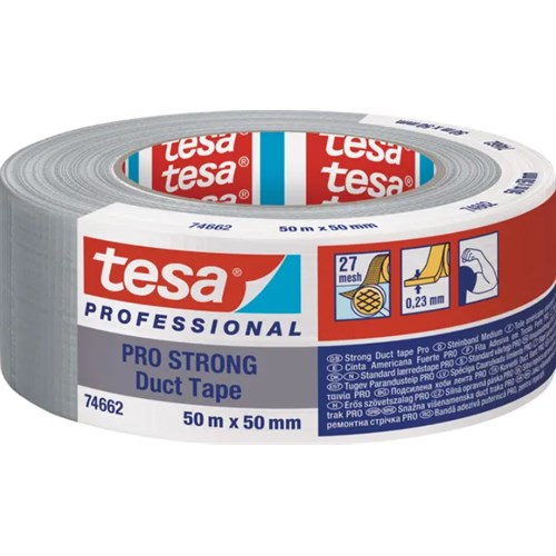 Tekstiltape TESA Duct Tape 74662 50mmx50m Sølv