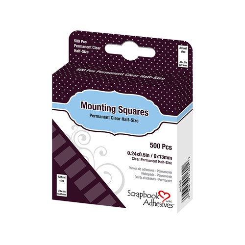 3L Mounting Squares Permanent 6x13mm Klar (500)