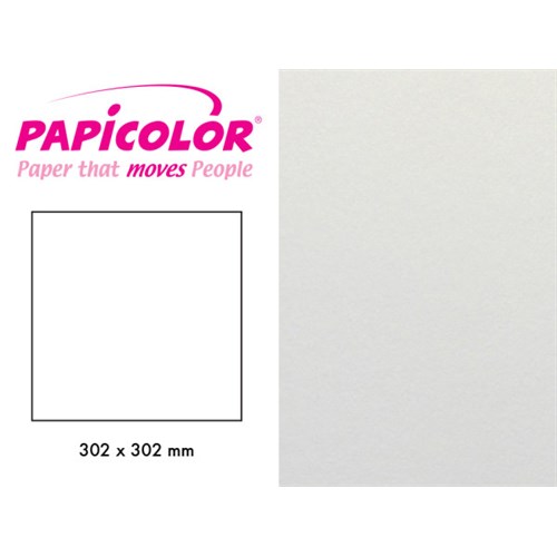 Scrapbookpapir Papicolor 302x302mm 330 Metal. Perlehvit (6)