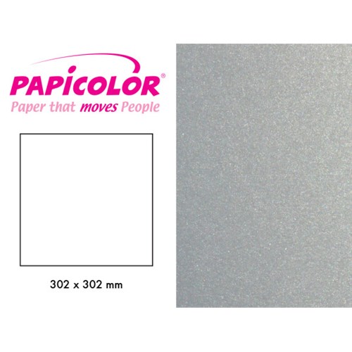 Scrapbookpapir Papicolor 302x302mm 334 Metal. Sølv (6)