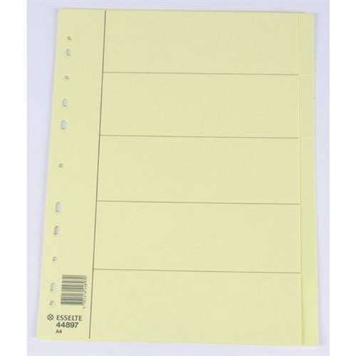 Skilleblad ESSELTE A4 5-delt manilla