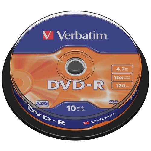 Dvd-R Verbatim 4.7Gb 16X Spindle (10)