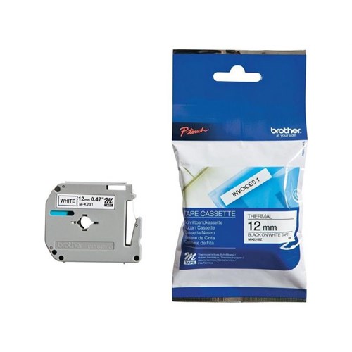 Tape BROTHER MK-231BZ 12mm x 8m sort/hvit