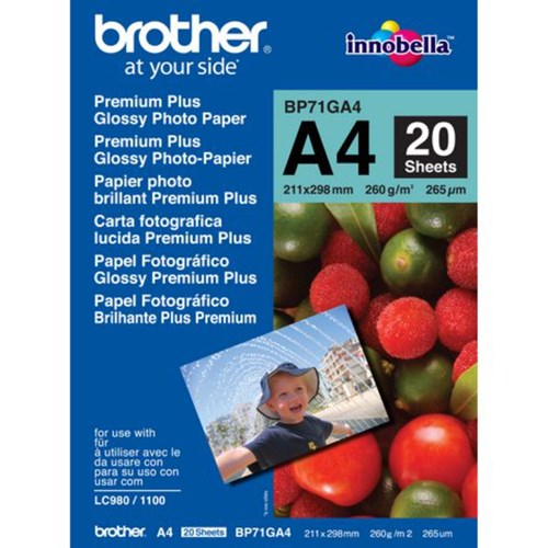 Fotopapir BROTHER BP71 Gloss A4 260g (20) [krt20]