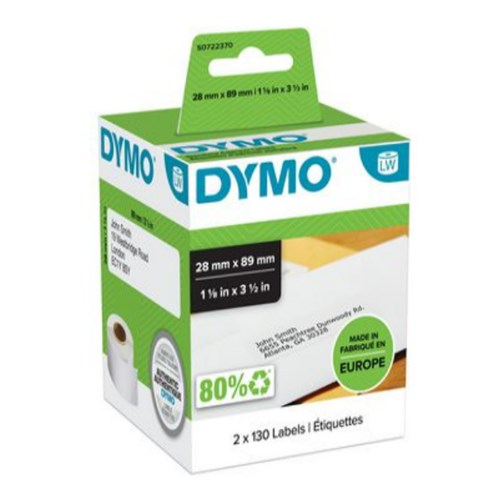Etikett DYMO adresse 89x28mm (2x130)