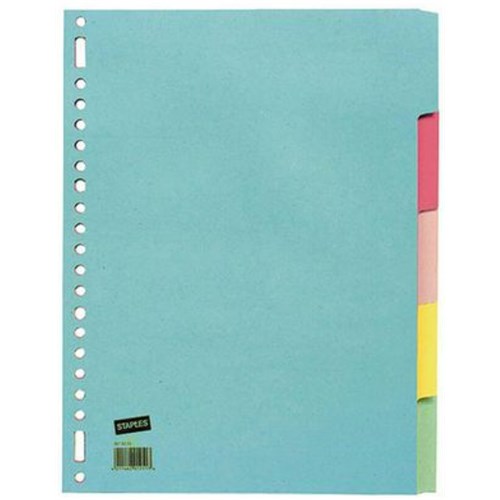 Skilleblad STAPLES A4 5-delt farger manilla