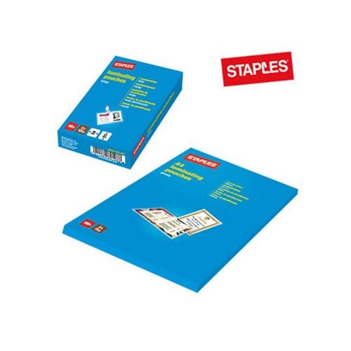 Lamineringslomme Staples A4 125my (100)