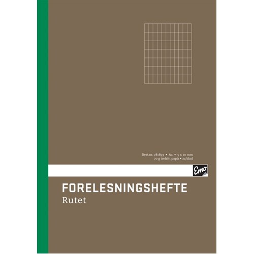 Forelesningshefte EMO A4 24-sider 5x10 Ruter