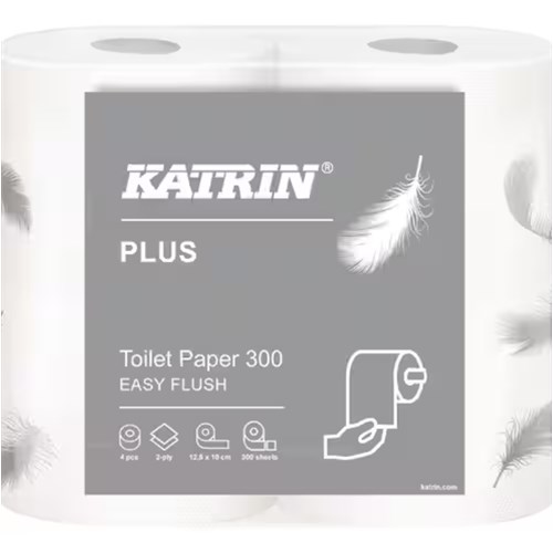 Toalettpapir Katrin Plus 300 Easy F (4 Rl Pr Pk/ krt 5pk)