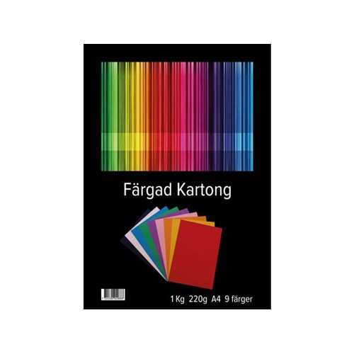 Kartongpapir LYRECO A4 220g Farger 1kg (72)