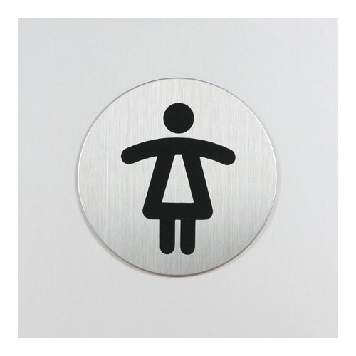 Stålskilt Rundt m/Pictogram 'Kvinner' 83mmØ