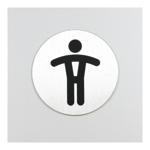 Stålskilt Rundt m/Pictogram "Menn" Ø83mm